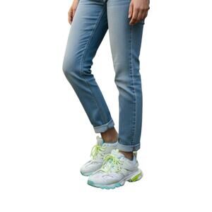 Balenciaga Mesh Nylon Track Low Top Athletic Sneakers White Women's Size 9